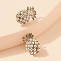 Серьги-Гвоздики В Форме Ананаса 1 Пара Shein