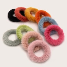 Резинки для волос с искусственным мехом для девочек 10шт Shein