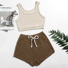 Трикотажная майка и шорты Shein