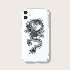 Прозрачный чехол для iPhone с китайским драконом Shein