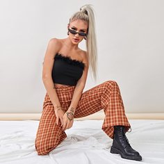 Кроп топ с искусственным мехом Shein