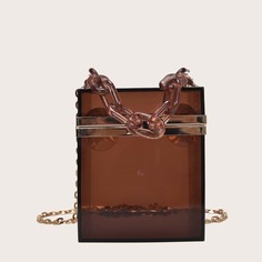 Прозрачная мини сумка на цепочке Shein