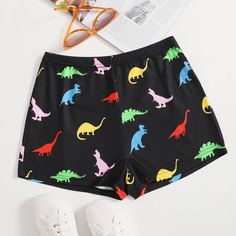 Шорты с принтом динозавра Shein