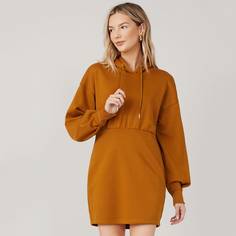 Платье из смесового хлопка с капюшоном Shein