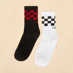 Мужские носки в клетку 2 пары Shein