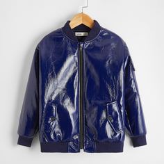 Куртка из искусственной кожи с карманом для мальчиков Shein