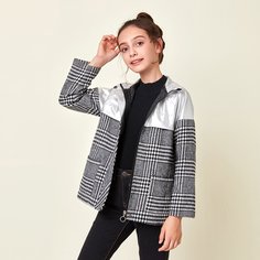 на молнии Хаундстут Повседневный Пальто для девочек Shein