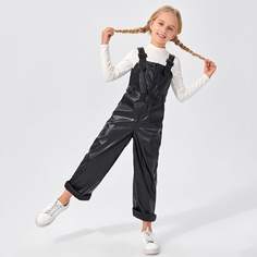 Комбинезон из искусственной кожи с поясом для девочек Shein