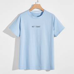 Мужская футболка с короткими рукавами и монограммой Shein