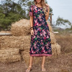 Платье с цветочным принтом Shein