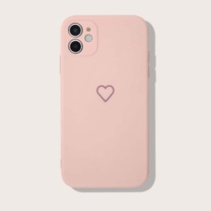 Чехол для iPhone с принтом сердечка Shein