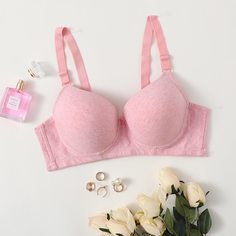 Бюстгальтер из хлопка размера плюс на косточках Shein