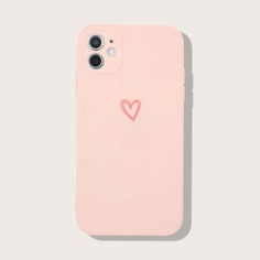 Чехол для iPhone с принтом сердечка Shein