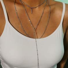 Длинный кулон слоистых цепочки и ожерелья Shein