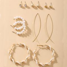 Серьги со стразами 6 пар Shein