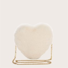 Плюшевая сумка на цепочке в форме сердца Shein