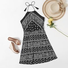 Платье размера плюс с бахромой и принтом Shein