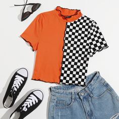 Контрастная футболка Shein