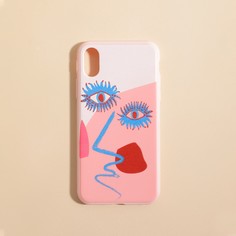 Чехол для iPhone с принтом абстрактного лица Shein