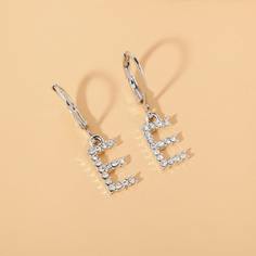 Серьги-подвески с буквой и стразами Shein