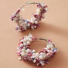 Серьги-кольца с искусственными жемчугами 1 пара Shein