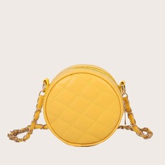 Круглая стеганая сумка мини через плечо Shein