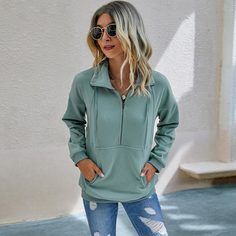Свитшот на молнии с карманом Shein