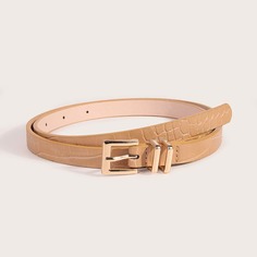Ремень с металлической пряжкой и крокодиловым узором Shein
