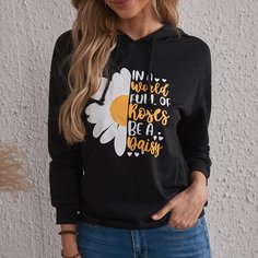 на кулиске Со цветочками Повседневный Свитшоты Shein
