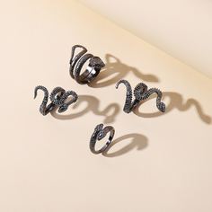 4шт мужское кольцо в форме змеевика Shein