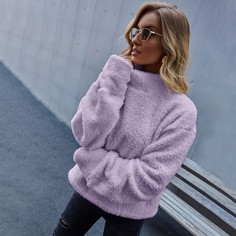 Плюшевый свитшот с высоким воротником Shein