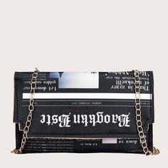 Сумка через плечо на цепочке с принтом Shein