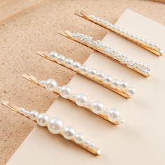 Заколка для волос с искусственным жемчугом 5шт Shein
