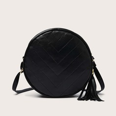 Круглая сумка мини с бахромой Shein