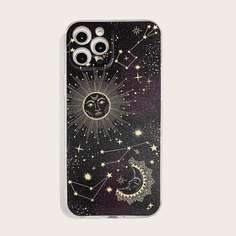 Чехол для iPhone с узором луны и солнца Shein