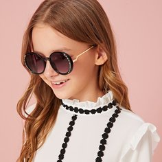 Детские солнечные очки со стразами и футляром Shein