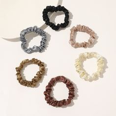 Твердые смятые резинки для волос 6шт Shein