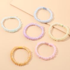6шт сетчатые резинки для волос Shein