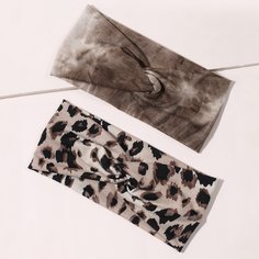 Повязка для волос с леопардовым узором 2шт Shein