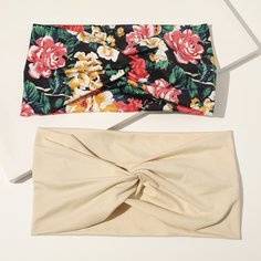 2шт повязка на голову с узором цветка Shein