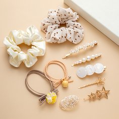 4шт резинка для волос и 6шт зажим для волос Shein