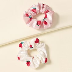 Резинка для волос с рисунком клубники 2шт Shein