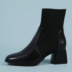 Минималистские сапоги с массивным каблуком и молнией Shein