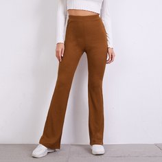 Трикотажные расклешенные брюки Shein