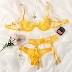 3 пакета комплект кружевного нижнего белья на косточках Shein