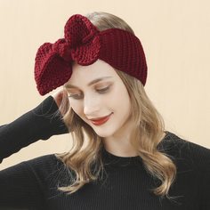 Вязаная повязка на голову с бантом Shein