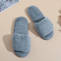 Минималистские плюшевые шлепанцы Shein