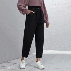 Однотонные брюки с карманом Shein