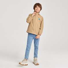 Куртка-ветровка с капюшоном и текстовым принтом для мальчиков Shein
