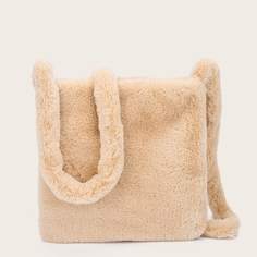Минималистичная плюшевая сумка через плечо Shein